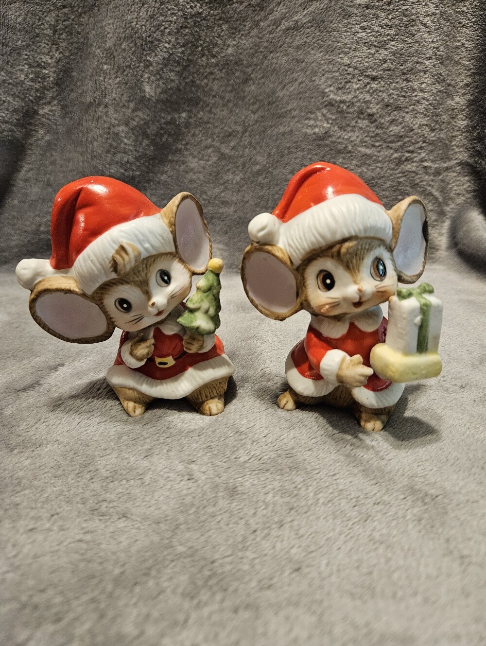 Vintage Homco Porcelain Santa Mouse Figurine #5405